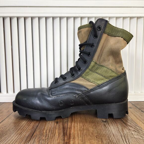 Rothco Jungle Boots Mens Size 8W Wide Green Canvas Black Leather Combat Military main image 10